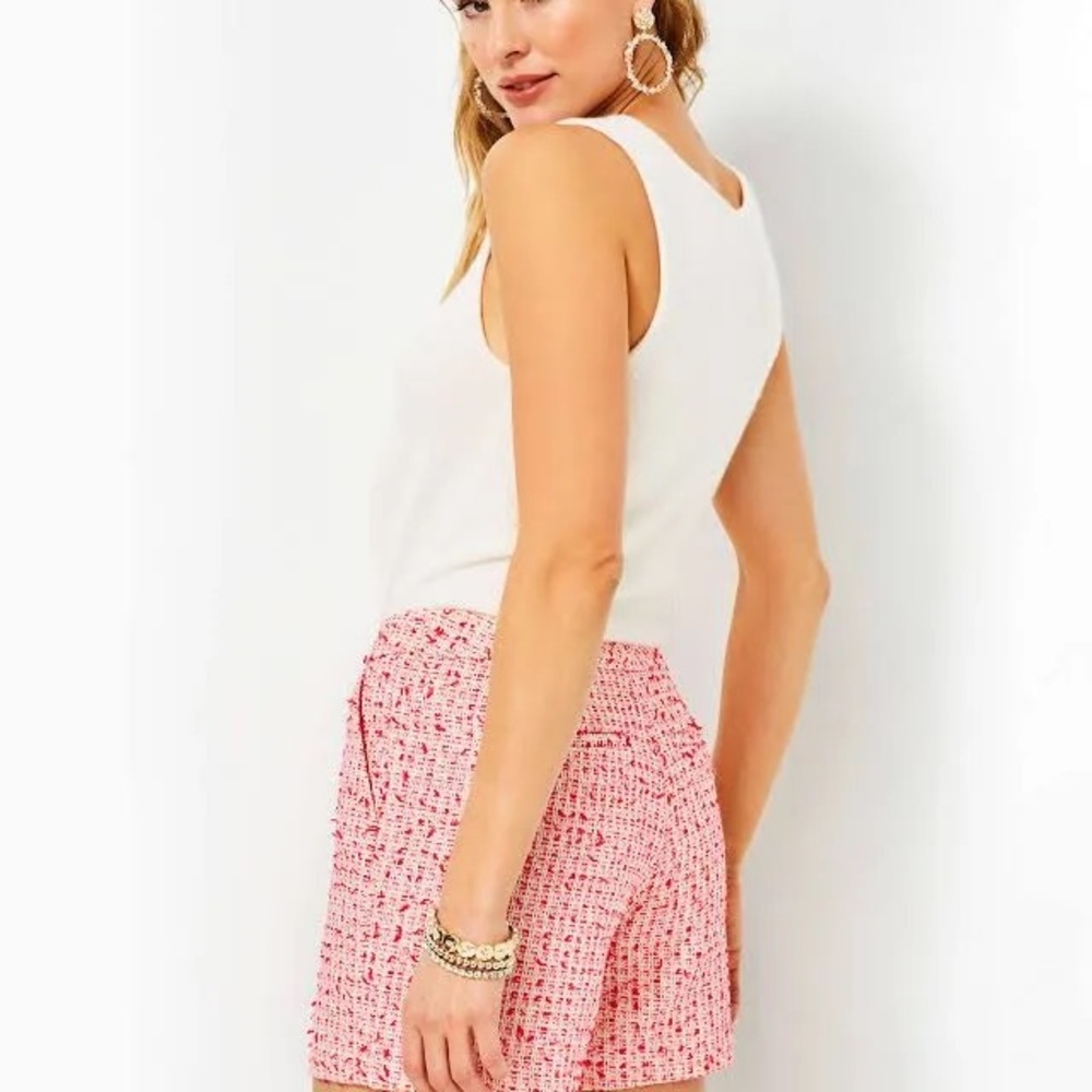 Lily Pulitzer Tweed High-Waist Women’s Shorts - Picture 2 of 7